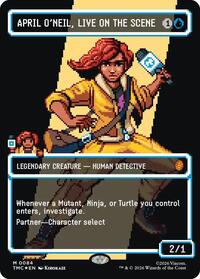 April O'Neil, Live on the Scene (Borderless) (Surge Foil) (84) [Commander: Teenage Mutant Ninja Turtles]