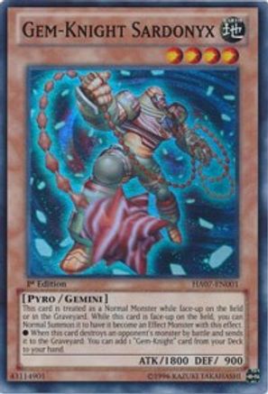 Gem-Knight Sardonyx (HA07-EN001) - Hidden Arsenal 7: Knight of Stars 1st Edition