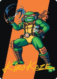 Michelangelo, the Heart Art Card (Gold-Stamped Signature) (35) [Art Series: Teenage Mutant Ninja Turtles]
