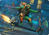 Michelangelo, On the Scene Art Card (Gold-Stamped Signature) (49) [Art Series: Teenage Mutant Ninja Turtles]