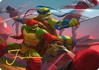 Raph & Leo, Sibling Rivals Art Card (Gold-Stamped Signature) (16) [Art Series: Teenage Mutant Ninja Turtles]