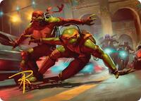 Raph & Mikey, Troublemakers Art Card (Gold-Stamped Signature) (17) [Art Series: Teenage Mutant Ninja Turtles]