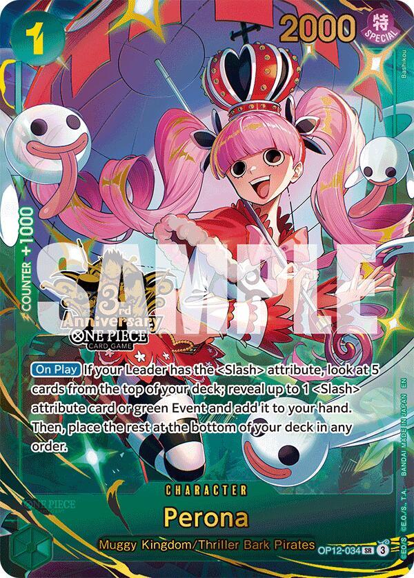 Perona (Japanese Version 3rd Anniversary Set) (OP12-034) [One Piece Promotion Cards]