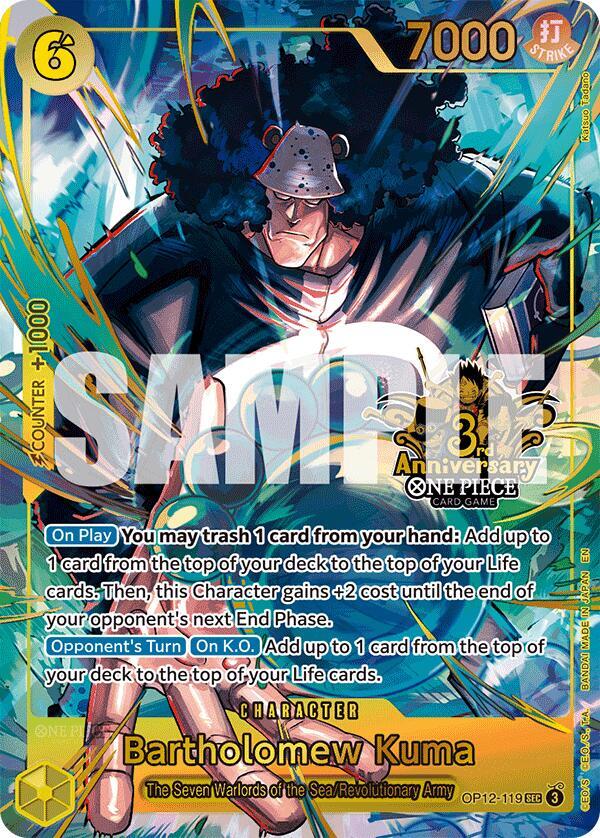 Bartholomew Kuma (Japanese Version 3rd Anniversary Set) (OP12-119) [One Piece Promotion Cards]