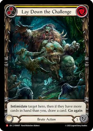 Lay Down The Challenge (Yellow) (Extended Art) (PEN007) - Compendium of Rathe Rainbow Foil