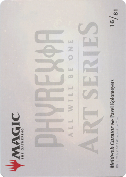 Meldweb Curator // Meldweb Curator (AONE-016) - Phyrexia: All Will Be One Art Series (Borderless) Foil