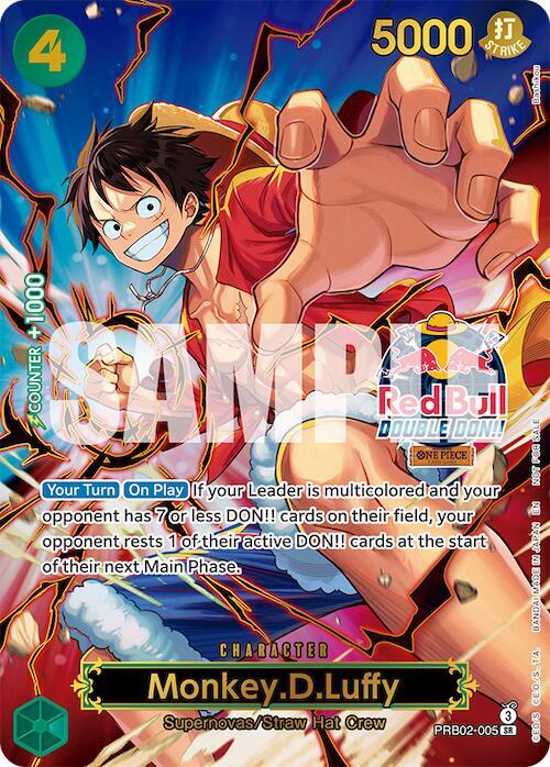 Monkey.D.Luffy (Red Bull Double Don!!) (Winner) (Textured) (PRB02-005) [One Piece Promotion Cards]
