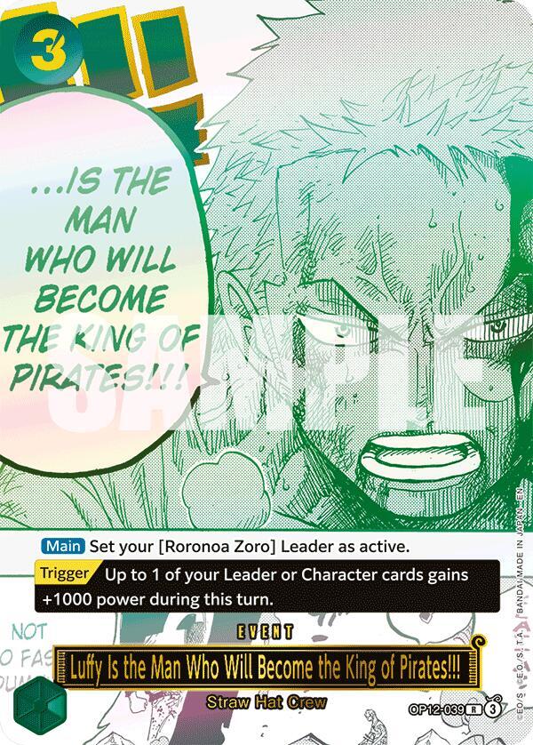 Luffy Is the Man Who Will Become the King of Pirates!!! (Japanese Version 3rd Anniversary Set) (OP12-039) [One Piece Promotion Cards]