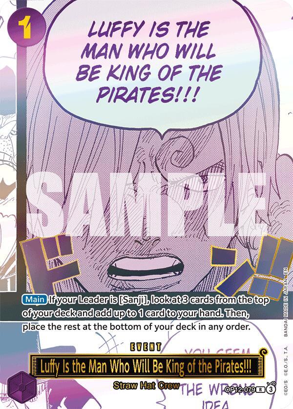 Luffy Is the Man Who Will Be King of the Pirates!!! (Japanese Version 3rd Anniversary Set) (OP12-079) [One Piece Promotion Cards]