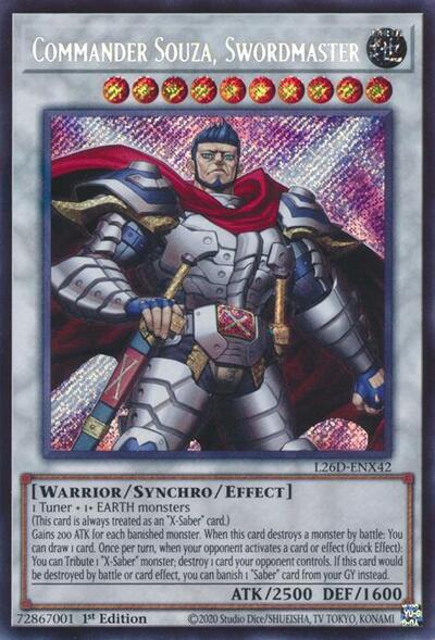 Commander Souza, Swordmaster (Secret Rare) (L26D-ENX42) [Legendary Modern Decks 2026]