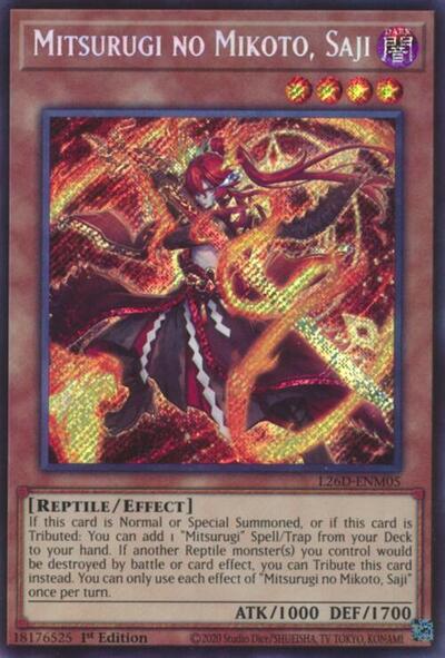 Mitsurugi no Mikoto, Saji (Secret Rare) (L26D-ENM05) [Legendary Modern Decks 2026]