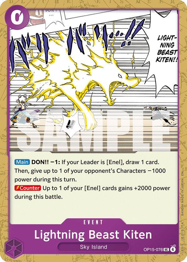 Lightning Beast Kiten (OP15-076) [Adventure on Kami's Island]