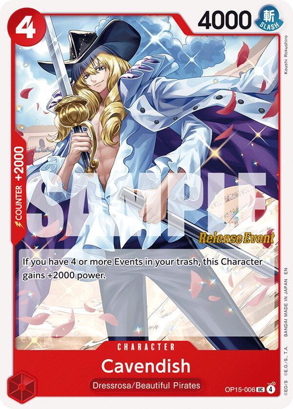 Cavendish (OP15-006) [Adventure on Kami's Island Release Event Cards]