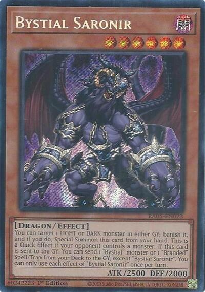Bystial Saronir (Secret Rare) (RA05-EN023) [Rarity Collection 5]