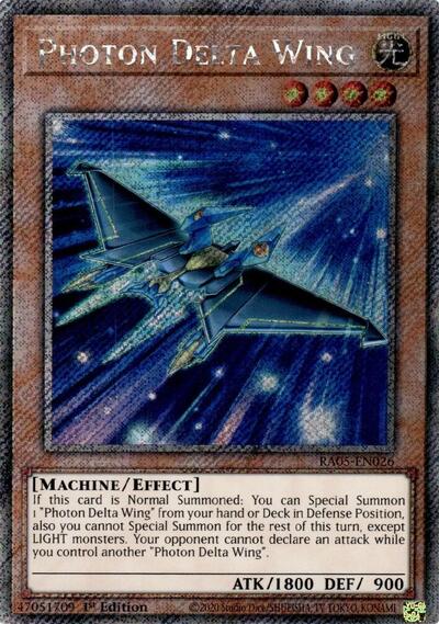 Photon Delta Wing (Platinum Secret Rare) (RA05-EN026) [Rarity Collection 5]