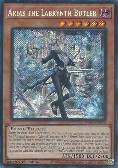 Arias the Labrynth Butler (Secret Rare) (RA05-EN028) [Rarity Collection 5]