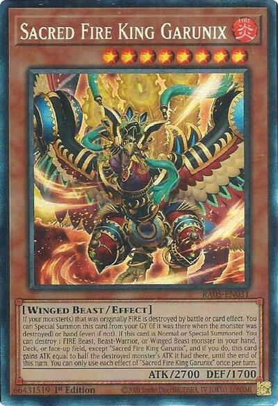 Sacred Fire King Garunix (Collector's Rare) (RA05-EN031) [Rarity Collection 5]