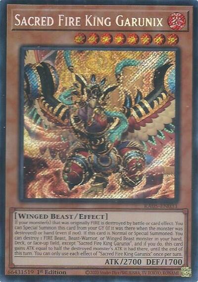Sacred Fire King Garunix (Secret Rare) (RA05-EN031) [Rarity Collection 5]