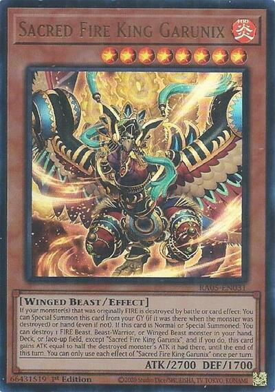 Sacred Fire King Garunix (Ultra Rare) (RA05-EN031) [Rarity Collection 5]