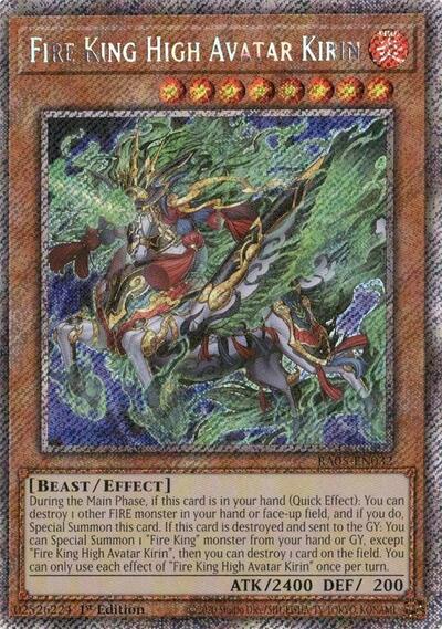 Fire King High Avatar Kirin (Platinum Secret Rare) (RA05-EN032) [Rarity Collection 5]