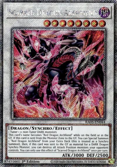 Scarred Dragon Archfiend (Platinum Secret Rare) (RA05-EN044) [Rarity Collection 5]