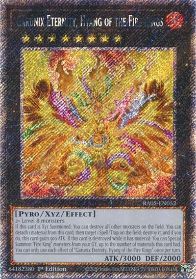 Garunix Eternity, Hyang of the Fire Kings (Platinum Secret Rare) (RA05-EN052) [Rarity Collection 5]
