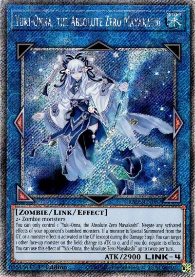 Yuki-Onna, the Absolute Zero Mayakashi (Platinum Secret Rare) (RA05-EN057) [Rarity Collection 5]