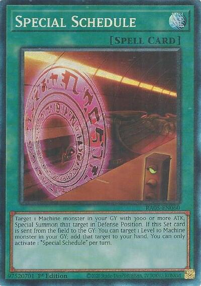 Special Schedule (Collector's Rare) (RA05-EN060) [Rarity Collection 5]