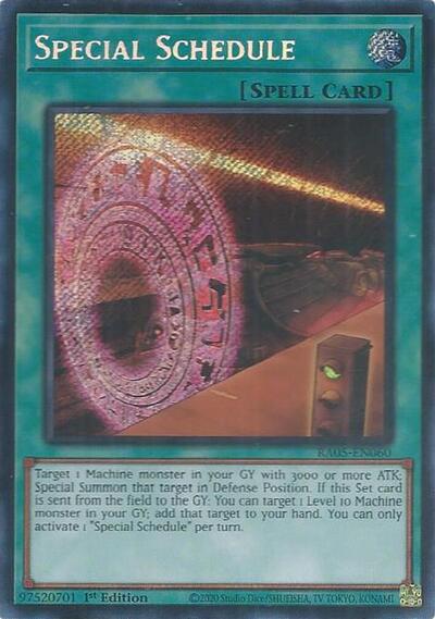 Special Schedule (Secret Rare) (RA05-EN060) [Rarity Collection 5]