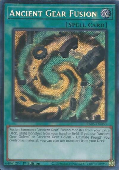 Ancient Gear Fusion (Secret Rare) (RA05-EN063) [Rarity Collection 5]
