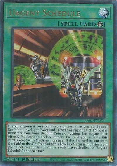 Urgent Schedule (Ultimate Rare) (RA05-EN064) [Rarity Collection 5]