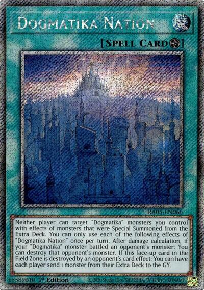 Dogmatika Nation (Platinum Secret Rare) (RA05-EN066) [Rarity Collection 5]