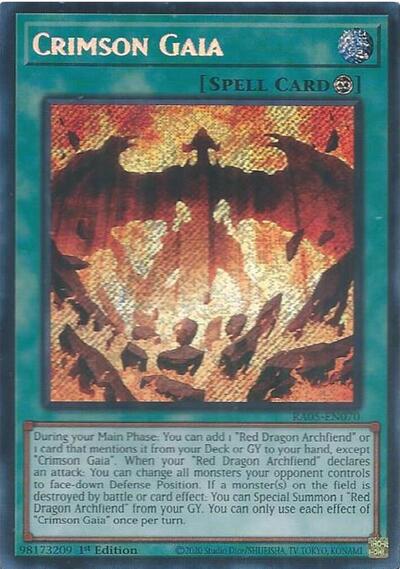 Crimson Gaia (Secret Rare) (RA05-EN070) [Rarity Collection 5]
