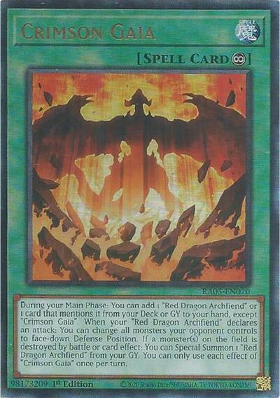Crimson Gaia (Ultimate Rare) (RA05-EN070) [Rarity Collection 5]