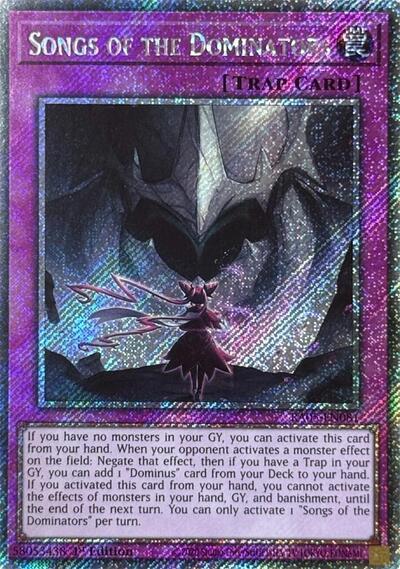 Songs of the Dominators (Platinum Secret Rare) (RA05-EN081) [Rarity Collection 5]