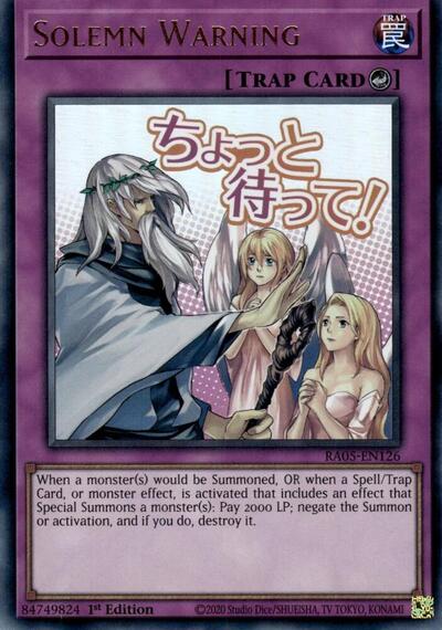 Solemn Warning (RA05-EN126) [Rarity Collection 5]