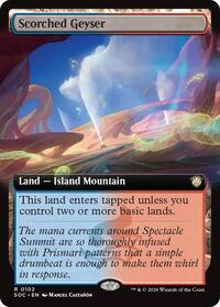 Scorched Geyser (Extended Art) (102) [Commander: Secrets of Strixhaven]