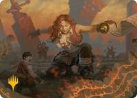 Zealous Lorecaster Art Card (Gold-Stamped Planeswalker Symbol) (14) [Art Series: Secrets of Strixhaven]