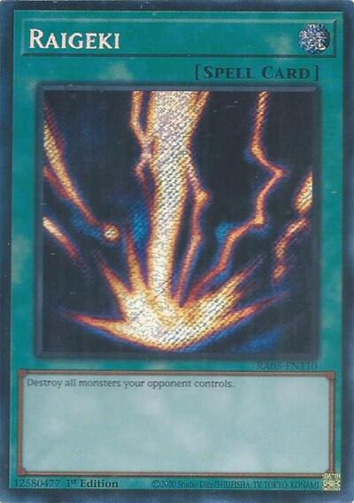 Raigeki (Secret Rare) (RA05-EN110) [Rarity Collection 5]