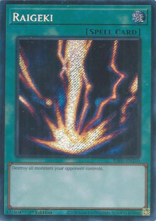 Raigeki (Secret Rare) (RA05-EN110) [Rarity Collection 5]