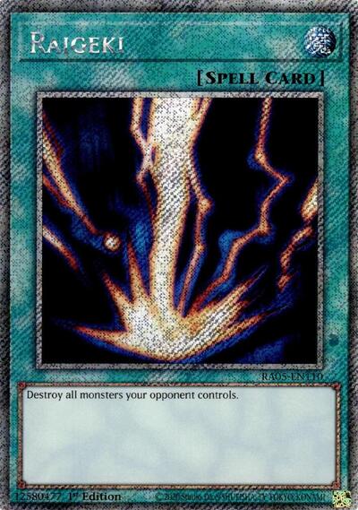 Raigeki (Platinum Secret Rare) (RA05-EN110) [Rarity Collection 5]