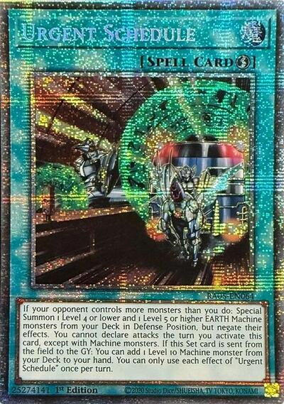 Urgent Schedule (Starlight Rare) (RA05-EN064) [Rarity Collection 5]