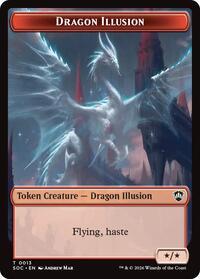 Dragon Illusion // Elemental (0002) Double-Sided Token (13 // 2) [Commander: Secrets of Strixhaven]