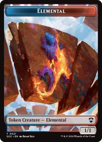 Elemental (0021) // Phyrexian Myr Double-Sided Token (21 // 8) [Commander: Secrets of Strixhaven]