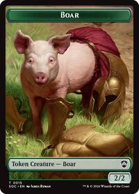 Boar // Fractal (0005) Double-Sided Token (15 // 5) [Commander: Secrets of Strixhaven]