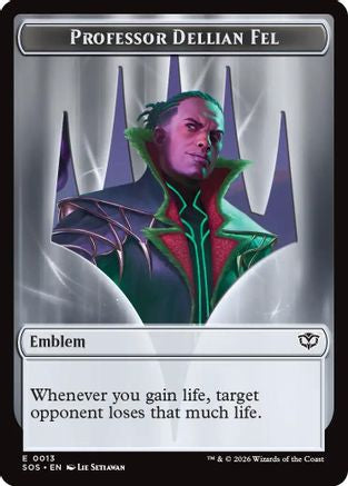 Professor Dellian Fel  // Pest (0008) Double-Sided Token (SOS-13 // 8) - Secrets of Strixhaven