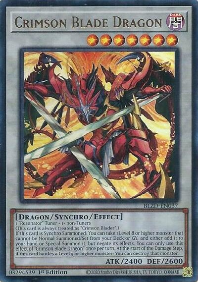 Crimson Blade Dragon (BLZD-EN037) [Blazing Dominion]