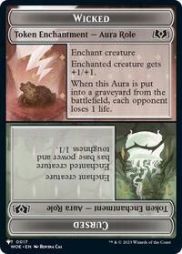 Wicked Role / Cursed Role (WOE) // Treasure (MH3) Double-sided Token (17 // 7) [The List Reprints]