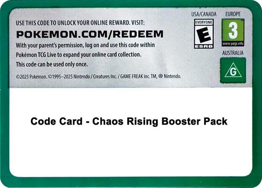 Code Card - Chaos Rising Booster Pack [ME04: Chaos Rising]