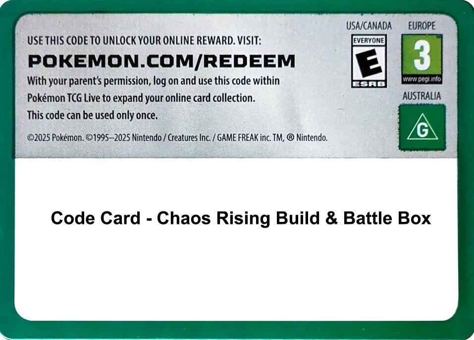 Code Card - Chaos Rising Build & Battle Box [ME04: Chaos Rising]